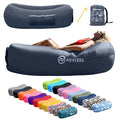 Nevlers Navy Inflatable Couch Air Sofa | 210T Polyester Blow Up Chairs | No-Pump Inflatable Lounger | Air Chair w/ 450 lbs. Capacity, Pockets & Matching Bag | Use as Blow Up Couch for Adults & Kids - color: Navy Blue, size: 1 Pack