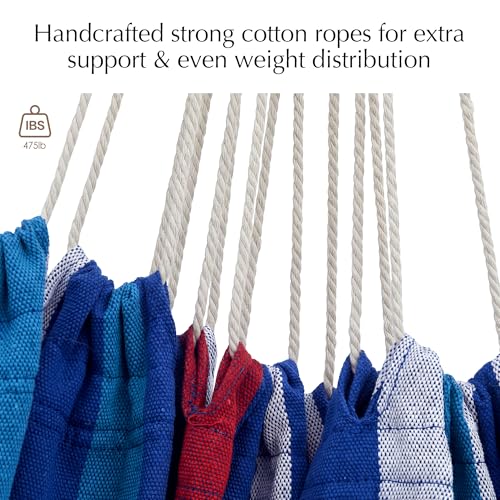 PNAEUT Double Hammocks for Outside, Replacement Outdoor Tree Hammock for Indoor Patio Porch Garden (Denim, Medium) - color: Denim, size: Medium
