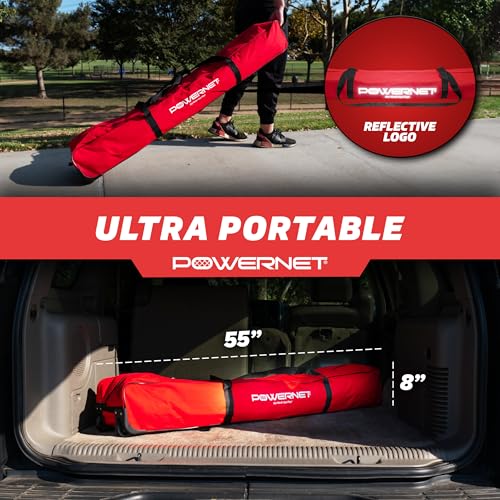 PowerNet Soccer Goal for Backyard, 3Mx2M / 6x4 / 8x4 / 12x6 / 14x7 /18.5x6.5 / 21x7 / 24 x 8 Portable Soccer Net, Sports & Outdoors Training Equipment, Quick Setup 1 Goal & Zipper Storage Bag - style: 14 x 7 FT