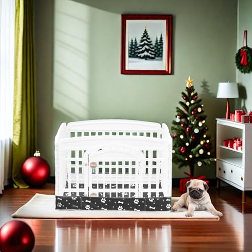 Dog Playpen Bottom for 36" Inch Pet Playpen with 4 Panels, Dog Crate Bottom Pet Tent Puppy Play Pen Bottom, Ideal for Indoor/Outdoor Use. Note: Playpen Not Included (Black) - color: Black