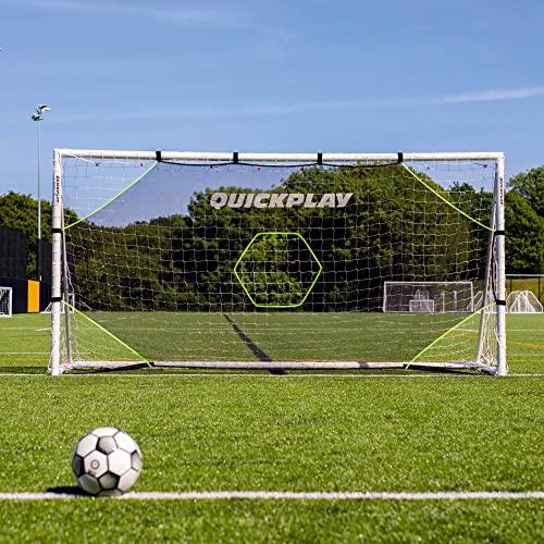 QuickPlay Target Net Lite Soccer Target Net - 5-Zone Shooting Trainer for Backyard & Club Practice - Easy Setup Soccer Training Equipment for Kids to Adults - Durable Mesh for Home Soccer Training - style: 16 x 7'