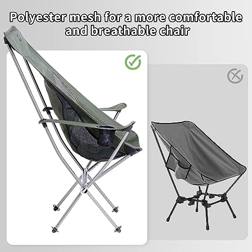 Naturehike YL06 Plus Camping Chair, Ultralight Portable Camp Chair with Storage Bag, Compact Folding Beach Chair for Backpacking Hiking Fishing Picnic