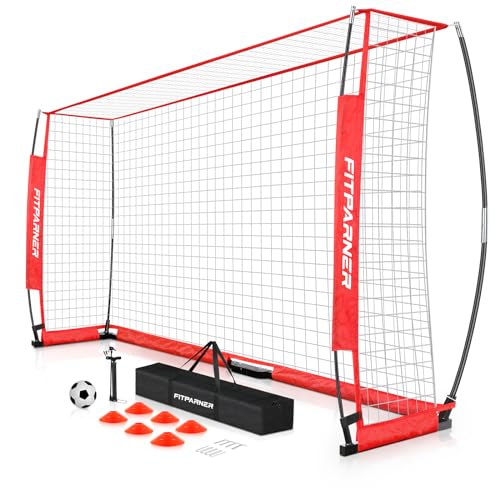 8x6ft,12x6ft Soccer Goals for Backyard,Portable Soccer Goal Training Equipment,Collapsible Metal Base Soccer Net Set,1 Goal +1 Soccer Ball + 6 Cones + 1 Ball Pump + 1 Carry Bag