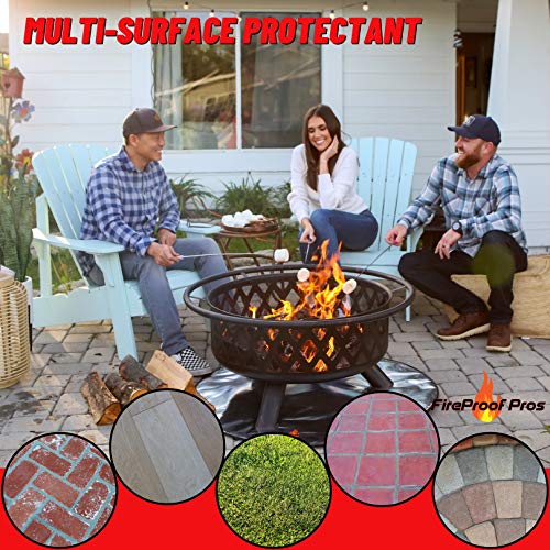 Fire Pit Mats for Under fire Pit 24" Round Non Combustable Heat Deflector Fire Resistant Fireproof Mat/Fireplace Mat. Pad Protector for firepit, Grill - size: 24 Inch