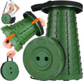Fishboy Upgraded Collapsible Stool, 400lbs Max Weight, Lightweight But Sturdy, Portable Retractable Folding Telescoping Foldable Camping Stool for Adults Outdoor Fishing Hiking BBQ - color: All Army Green