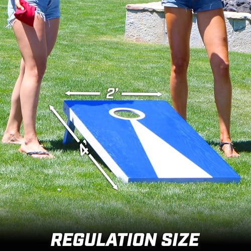 GoSports 4 x 2 ft Regulation Size Wood Cornhole Boards - 10 Vintage Wood Designs (Choose Your Style) - color: Light