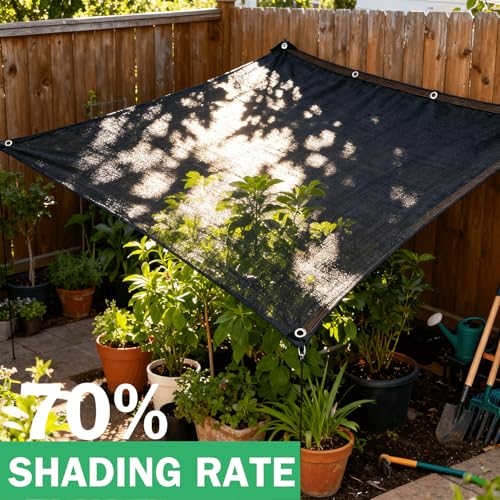 Shade Cloth - for Plants Greenhouse, 70% Sunblock Shade Sails -for Outdoor Garden Pergola Patio Lawn Sun Shade Cloths for Kennel Chicken Coop Easier to Hang Plant Shade Net Cover - size: 5'x20'