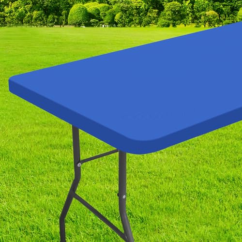 homing Rectangle Table Cloth Cover, Waterproof Polyester Elastic Fitted Tablecloth, Washable Table Protector for Picnic, Camping, Outdoor (Blue, 24" x 36") - color: Blue, size: 36" x 24" (Rectangular)