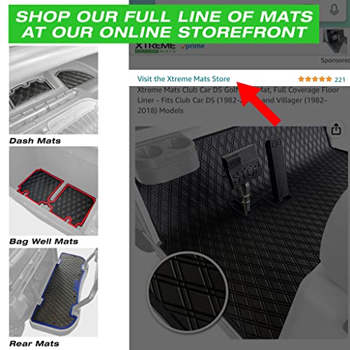 Xtreme MATS Golf Cart Rubber Floor Mat Compatible with Yamaha Drive2 EFI QuieTech Models Only (2017-2026) & UMAX Rally 4x4 - Black with Green Trim - color: Green Trim, size: Drive2