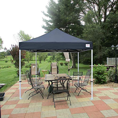 10'x10' Pop Up Canopy Tent Commercial Instant Shelter with Heavy Duty Roller Bag, 4 Canopy Sand Bags, 10x10 FT Black - color: Black