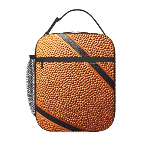 Basketball Print Lunch Box for Players,Adults,Men,Sport Ball Design Insulated Lunchbox,Leakproof Tote Bag,Reusable Cooler Bags for Work,Picnic,Office,Travel,Practical Lunchbag Gifts - color: Basketball01