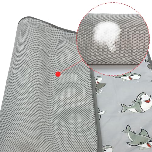 NACOCO Summer Pet Cooling Mat - Cat Dog Cushion Pad Sleeping Cool Sharks Comfortable Soft for Pets Kids and Adults (Grey Shark, L) - color: Grey Shark, size: L: 27.5'' x 38.5''