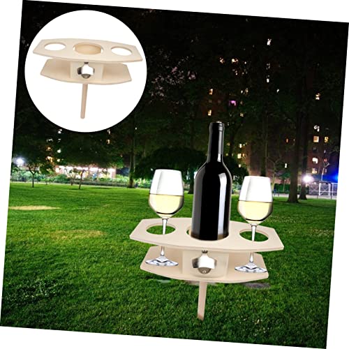 Zerodeko Wooden Beer Rack Insert Ground Wine Rack Outdoor Drink Holder for Beaches Picnics Camping