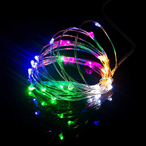 XINKAITE Led String Lights Waterproof 32.8ft led Fairy Lights Battery Operated for Wedding, Home, Garden, Party, Christmas Decoration, Multicolor - color: Multicolor, size: 32.8ft