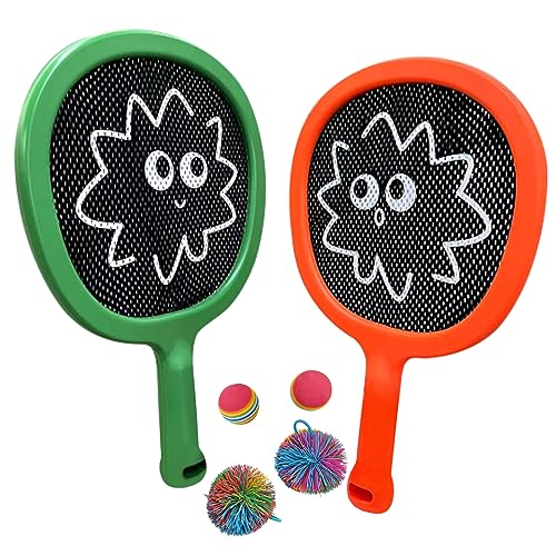 Portable Paddles and Bouncy Balls Set for Kids or Adults’ Indoor Outdoor Activities, Sport Game for Beginner or Intermediate, Swing Racket in Beach Pool Backyard Playground Lawn Park or Court - style: Casual