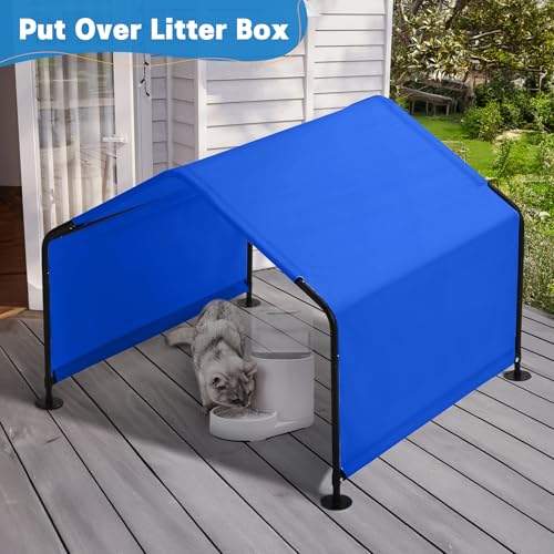 Dog Shade Shelter Outside 4'x4'x3' Tent for Large Medium Dogs, Outdoor Sun Rain Canopy Pet House for Livestock Pigs Cats with Waterproof Roof Ground Nails,Deep Blue - color: Deep Blue