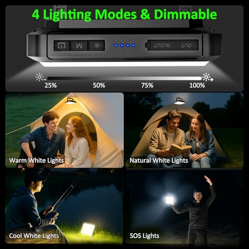 20000mAh Rechargeable Camping Lantern, Portable LED Camping Lights 1300LM Ultra Bright, 36H+ Runtime, 4 Modes, IPX4 Waterproof, Tent Light for Outdoor, Emergency, Blackout, Survival Gear