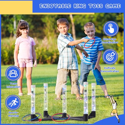 YEEA LED Ring Toss Game for Kids, Adults | Glow in The Dark LED Outdoor Yard Games | Perfect for Camping, Beach, and Backyard Family Gatherings