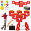 FINCOME Golf Yard Bucket Games 6 Holes Golf Practice Game with Flag, Golf Chipping Game for Kids and Adults Outdoor Indoor Park, Beach, Backyard, Lawn - size: 6 SET