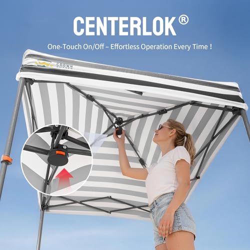 CROWN SHADES 4x4 Pop Up Changing Tent, Patented One-Push Center Lock Portable Changing Room, Privacy Canopy for Camping, Poolside, Beach, Photoshoots, Gray/White - color: Gray/White, size: 4X4 FT