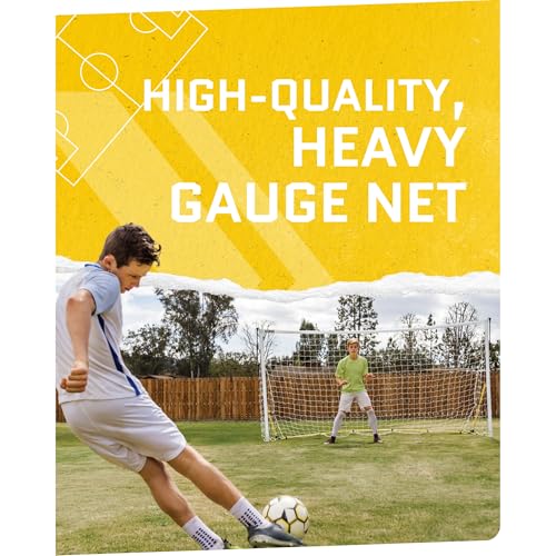 SKLZ Quickster Soccer Goal - Portable Goal for Backyard & Field - Durable Tension-Tite Frame & Heavy Gauge 2-Ply Net - Adjustable Click-Lock Poles, Metal Stakes - Carrying Case with Handle - style: 12 x 6 Feet