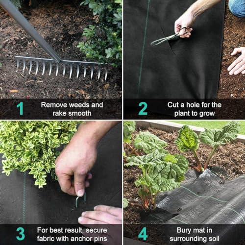 Landscape Fabric 4FT X 100FT Heavy Duty Weed Barrier Fabric,Weed Landscape Fabric Barrier, Heavy Duty Geotextile 3.2 OZ Garden Fabric Weed Barrier for Flower Bed, Ground Fabric - size: 4X100 FT