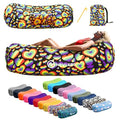 Nevlers Rainbow Heart Inflatable Lounger Air Sofa | 210T Polyester Inflatable Couch | No-Pump Air Couch | Inflatable Sofa w/ 450lbs. Cap., Pockets & Matching Bag | Use as Camp Chairs for Adults & Kids - color: Rainbow Hearts, size: 1 Pack