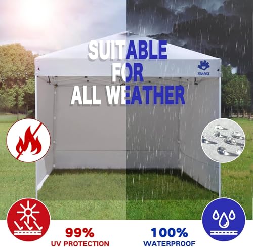 Fanpat Instant 10x10 Canopy Sidewalls for Pop Up Canopy, Waterproof UV Protection Fabric, 4 Packs Sidewalls with Zipper Door for Outdoor Events, Gray(4PCS Sidewalls Only, Canopy Tent Not Included) - color: Durable Gray
