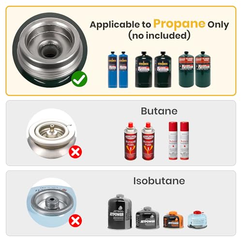 2 Burner Camping Propane Stove, Portable Folding Propane Stove with Carrying Bag, Adjustable High Heat Burners & Piezo Push-Button Instant Ignition, Outdoor Tailgating, Backyard BBQ Camping Essentials