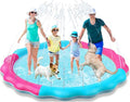 Kids Dog Splash Pad Sprinkler - Jasonwell Non Slip Dog Sprinkler Pad Splash Pool Puppy Dogs Pool Summer Outdoor Water Toys Backyard Durable Splash Pad for Toddlers Kids Small Medium Large Dogs Pet - style: Blue&Rosered - 97"