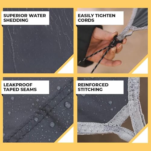 Hammock Tarp - Rain Tarp for Camping Hammock Tent 11 x 9 ft-Camping Gear Must Haves w/Easy Set Up Including Tent Stakes and Carry Bag