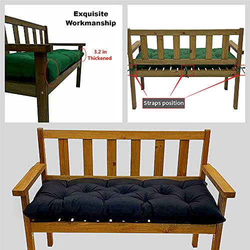 Srutirbo Waterproof Outdoor Bench Cushion, 48"x20", Swing Cushion Patio Furniture Cushions 3 Seater, for Garden Patio Furniture Lounger Bench (Black, 48x20 in) - color: Black