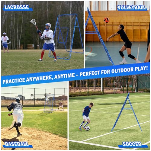 Volleyball Baseball Rebounder Net, Softball Rebounder Pitchback Net Quick Adjustments, Quick Adjustments Lacrosse Bounce Back Practice Equipment, Ideal for Outdoor Indoor and Backyard Training - size: 7FTx4FT, style: Three Mode Baseball Net