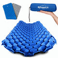 POWERLIX Camping Sleeping Pad - Ultralight Inflatable Camping Mattress Sleeping Mat for Backpacking, Hiking, Compact Lightweight Sleeping Pad for Camping, Inflation Bag/Repair Kit Included - color: Blue & Grey