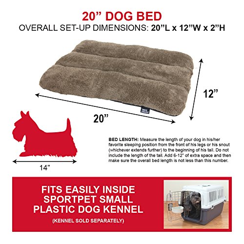 SportPet Designs Waterproof Pet Bed - Fits SportPet Plastic Dog Kennel, 20 inches,Brown - color: Brown