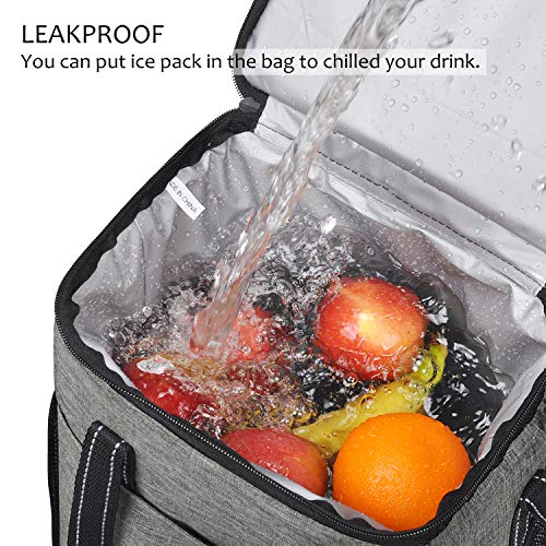 Tirrinia 6 Bottle Wine Gift carrier, Insulated Leakproof Padded Wine Cooler Carrying Tote Bag for Travel, Camping and Picnic, Perfect Wine Lover Gift, Grey - color: Grey