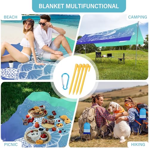 Beach Blanket 78''×81'' Suits 1-5 Adults Waterproof Sandproof Oversized Lightweight Waterproof Durable Blanket Large Picnic Mat for Beach Travel Camping Picnic Hiking - color: Sea Turtle, size: 78''x81''
