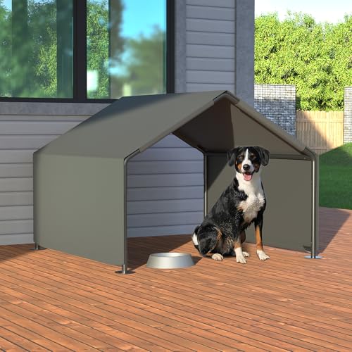 KEIKI Dog Shade Shelter Pet Tent Outdoor, Water Resistant Pet House Animal Shelter, Waterproof Sun Protection for Dogs, Small Animals, 47.8"x46.6"x36", Gray - size: 47.8"x46.6"x36"