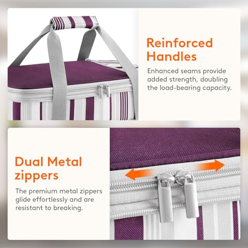 Lifewit Insulated Double Decker Casserole Carrier, Expandable Lasagna Lugger Tote Bag for Hot or Cold Food, Fits 9" x 13" Baking Dish for Potluck Parties, Picnic and Cookouts, Purple - color: Purple