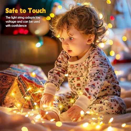 Minetom 66 Feet 200 LEDs USB Fairy String Lights with Remote, Copper Wire Starry Lights for Bedroom Wall Ceiling Christmas Tree Wreath Craft Wedding Party Decoration, Warm White - color: Warm White, size: 2Pack - 200 LEDs