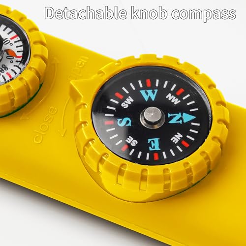 Multifunctional Survival Emergency Whistle for Kids with Compass Hiking Survival, Thermometer & Neck Lanyard | Emergency Safety Gear for Hiking, Camping, Kayaking, Boating, Climbing - color: egg yellow