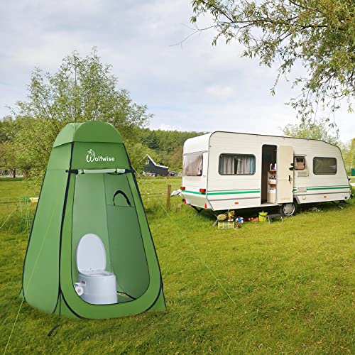 WolfWise Pop Up Changing Tent for Beach, Camping Portable Shower Tents, Outdoor Privacy Bathroom, Change Dressing Clothes Tent Pop Up Instant for Camp, Toilet, 6.2ft/6.6ft/6.9ft High - color: Green, size: Spacious Pro: 74.8" H, 47.2" W