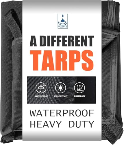 20 Mil Black Waterproof tarp 4×6ft Heavy Duty Canvas Cover for Outdoor All Weather Oxford Tarpaulin for Truk Bed Roof, Boats, Pool, Woodpile, Robust, Rip & Tear Proof - size: 4x6ft