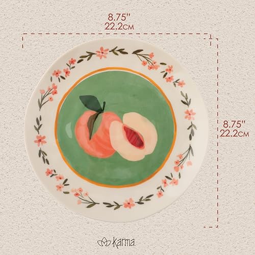 Karma, 8.75 inches Melamine Salad Plates Set of 4, Reusable Dishwasher Safe Plates for Outdoor and Indoor, Gothic Cowboy - color: Gothic Cowboy