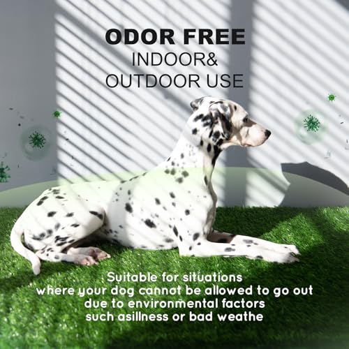 HQ4US 4LEGS Dog Pee Grass with Washable Pee Pads for Dog Litter Box 2 Sets, Large Ultra-Absorbent Artificial Grass Pads for Dogs Potty Grass with Reusable Puppy Pads for Indoor Potty Training - size: L - 33”×23”