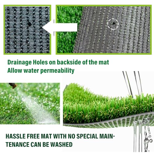 LITA 1.77 Inch Ultra Thick Artificial Grass Turf 4FTX8FT, Durable PU Backing Luxurious Synthetic Grass, Indoor/Outdoor Garden Landscape Patio Fake Faux Grass Rug Mat - size: 4 x 8 Feet
