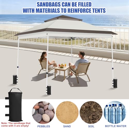 Yesker 10x10 Pop Up Canopy Tent w Mesh Netting Sidewall Vented Top - Heavy Duty Outdoor Canopy, Easy Setup Shelter Gazebo Waterproof 10x10 Popup Tnets for Patio Backyard Parties & Events, Khaki Brown - size: 10x10FT Khaki Brown w Netting Sidewall