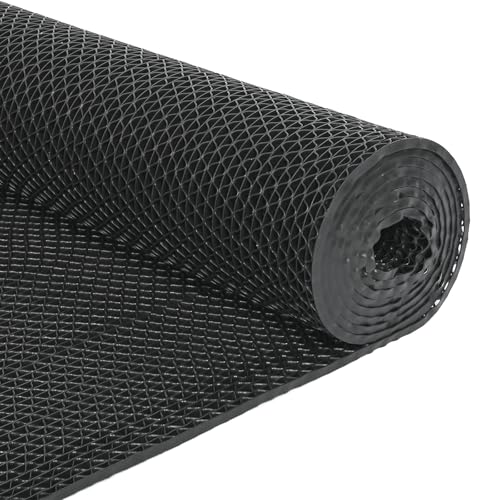 jxgzyy Commercial Drainage Mat Non Slip Drainage Floor Matting 3'x10' Heavy Duty Swimming Pool Mat for Restaurant Kitchen Bathroom Bar Garden Outdoor Wet Area, Black - color: Black, size: 118"L x 36"W x 0.2"Th