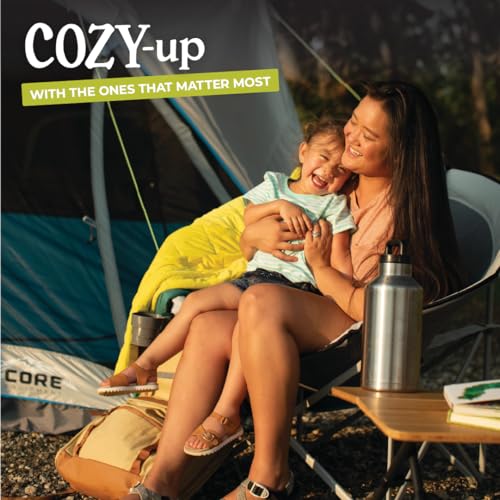 CORE Oversized Papasan Saucer Chair | Foldable Moon Lounge Chair with Cupholder & Storage Pocket for Indoor Home or Outdoor Camping | Perfect for Concert Seat, Sports, Beach, Travel & Picnic - color: Dark Gray