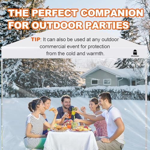 Clear Sidewall with Zipper Transparent Canopy Sunwall for 10x10 Pop Up Canopy (Transparent-Upgrade) - color: Clear - Spliceable
